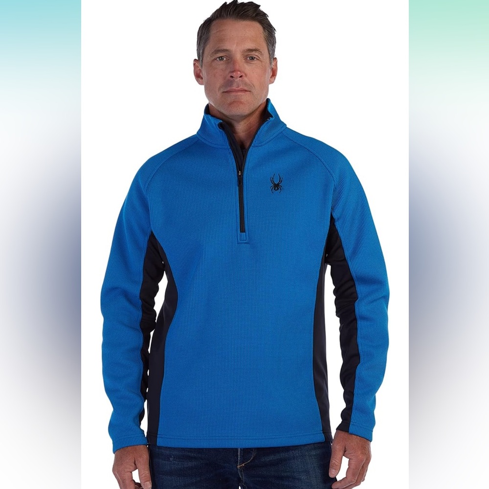 Spyder Men’s Outbound 1/4 Zip. Blue/Black. Size Large. NWOT